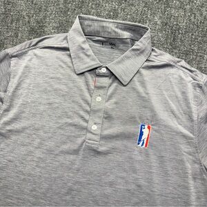 U Suck At Golf USAG Polo Shirt Mens XL Heather Gray Wicking Performance Stretch